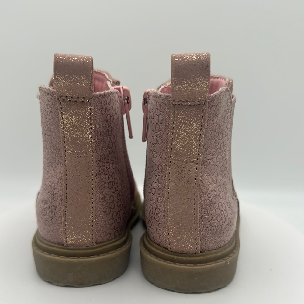 WONDER NATION Pink and Gold Chelsea Boots, Baby Size 3 - Picture 7 of 9